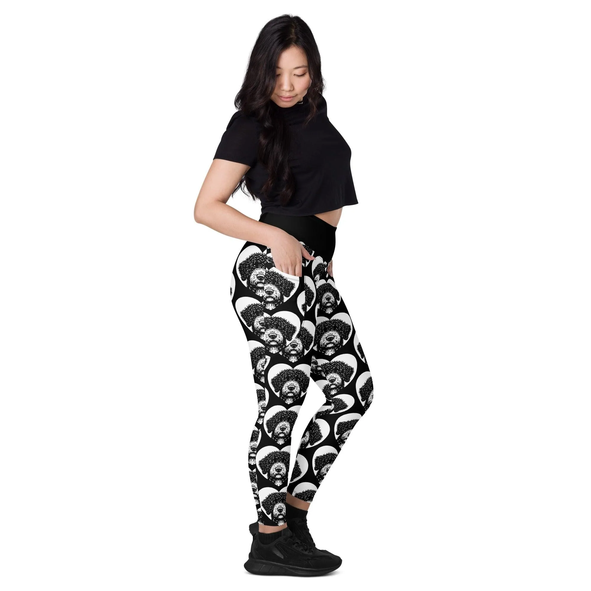 DOG BREED LEGGINGS with pockets - SPANISH WATER DOG - HERTTAHOUND