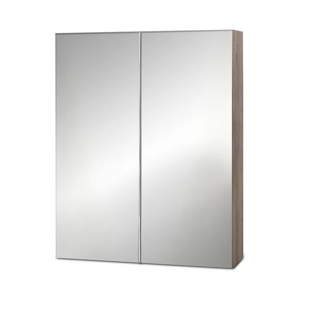 Eco-Friendly Adjustable Bathroom Mirror Cabinet Oak Cefito