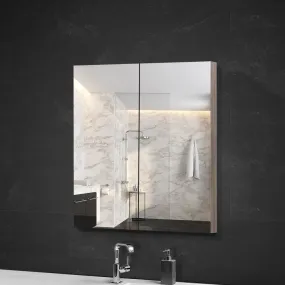 Eco-Friendly Adjustable Bathroom Mirror Cabinet Oak Cefito