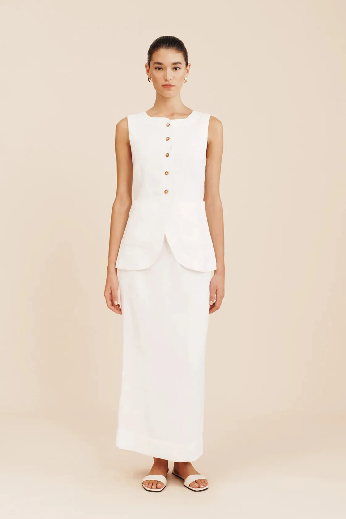 Emma Pencil Skirt in Ivory