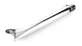 Exhaust Muffler Fishtail Chrome 55cm Long fits up to 45mm (1-3/4 in.) header pipes - Highway Hawk H65-949