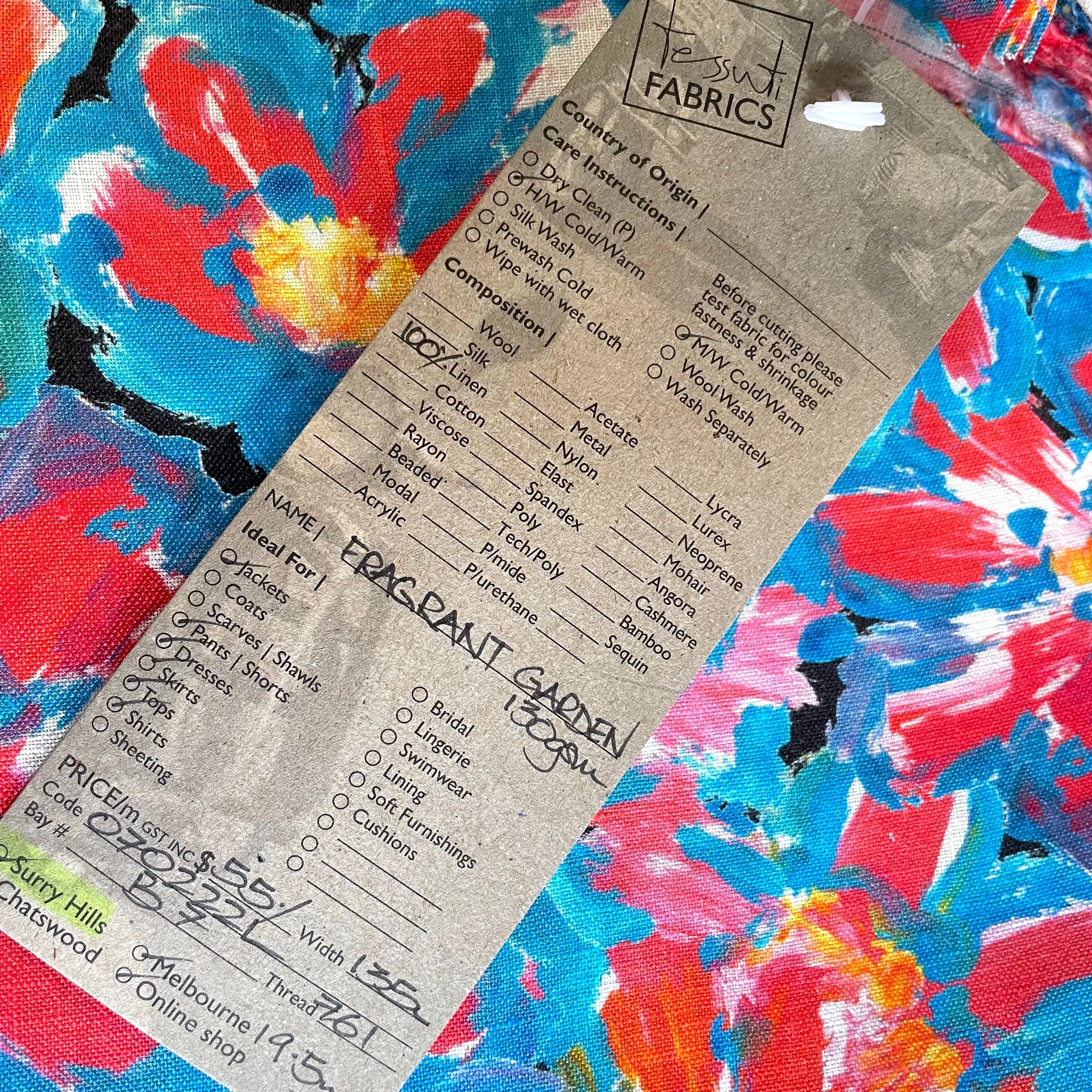 Fragrant Garden Washed Printed Linen