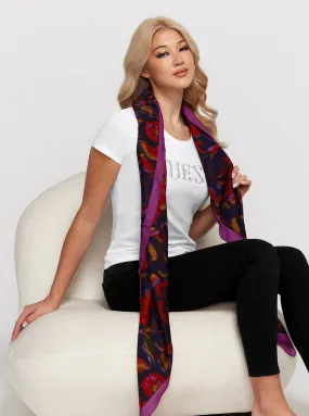 Fuchsia Floral Kefiah Scarf