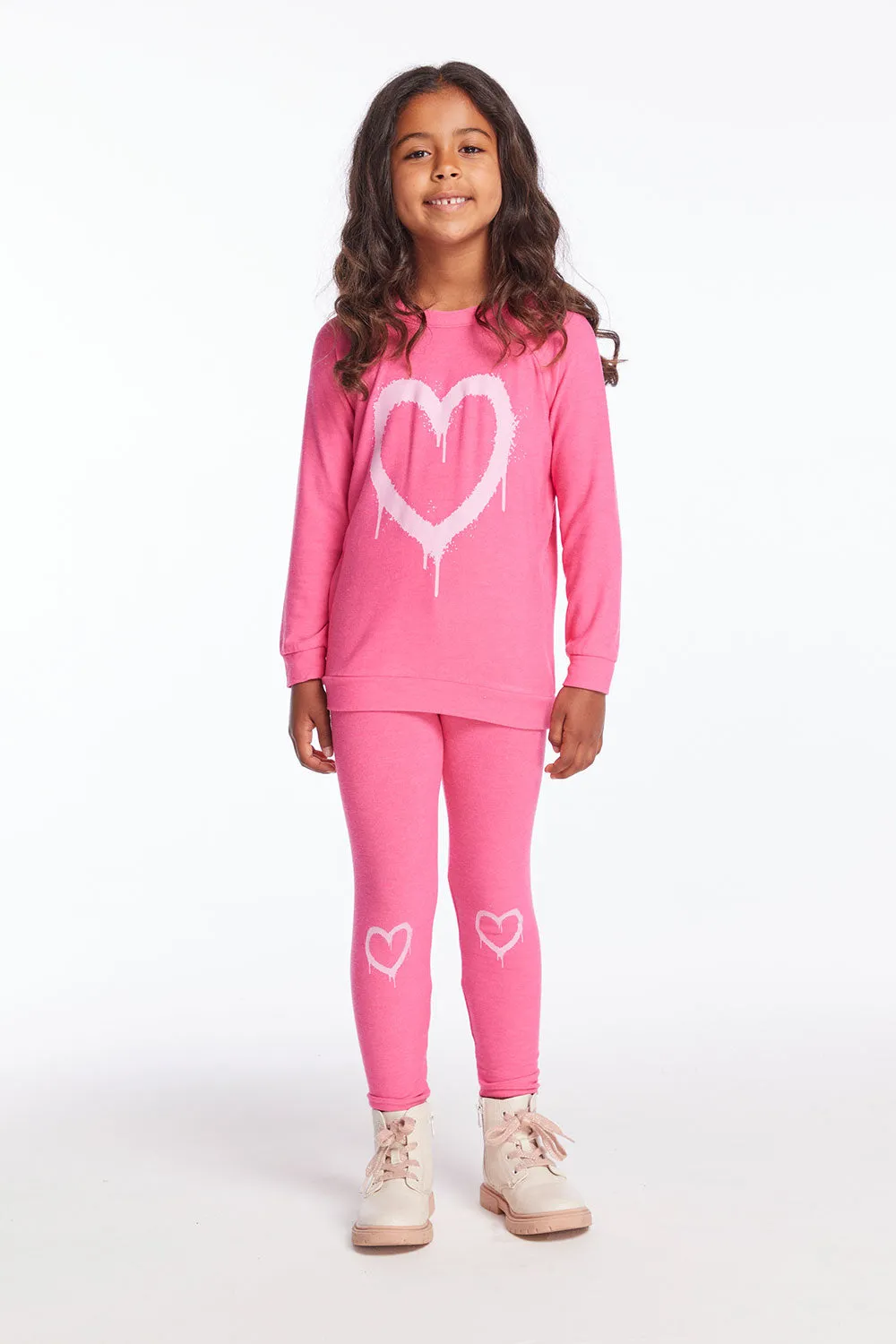 Graffiti Heart Girls Pullover