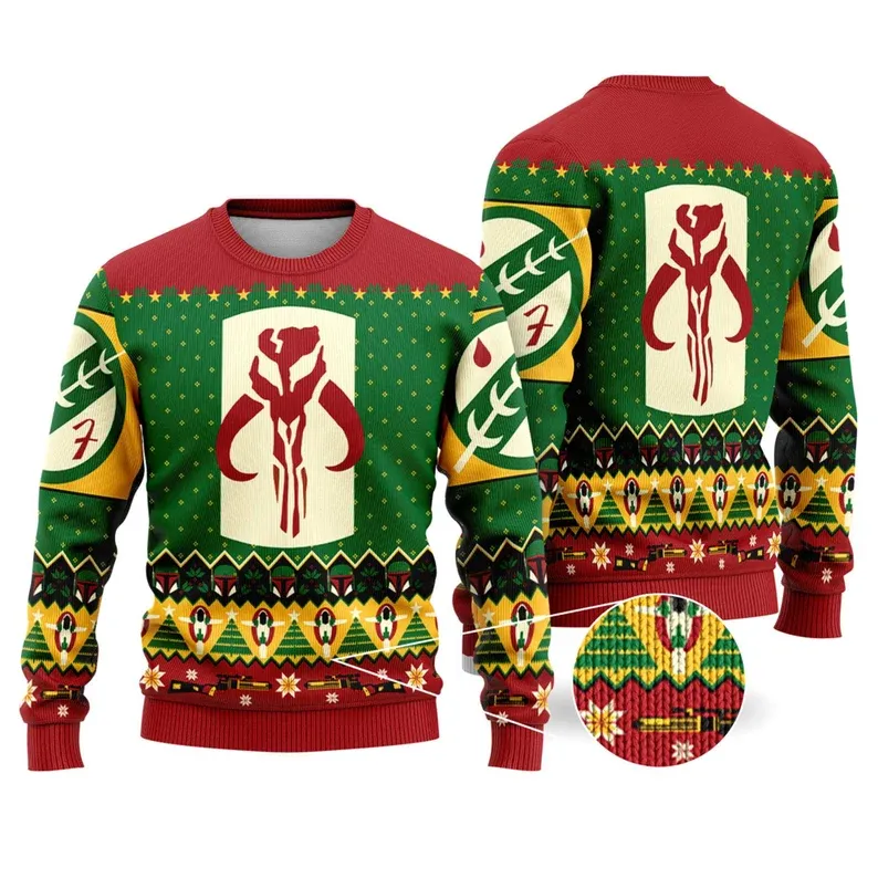 Graphic Ugly Sweater JulesRoche All-Over Print Cotton Pullover