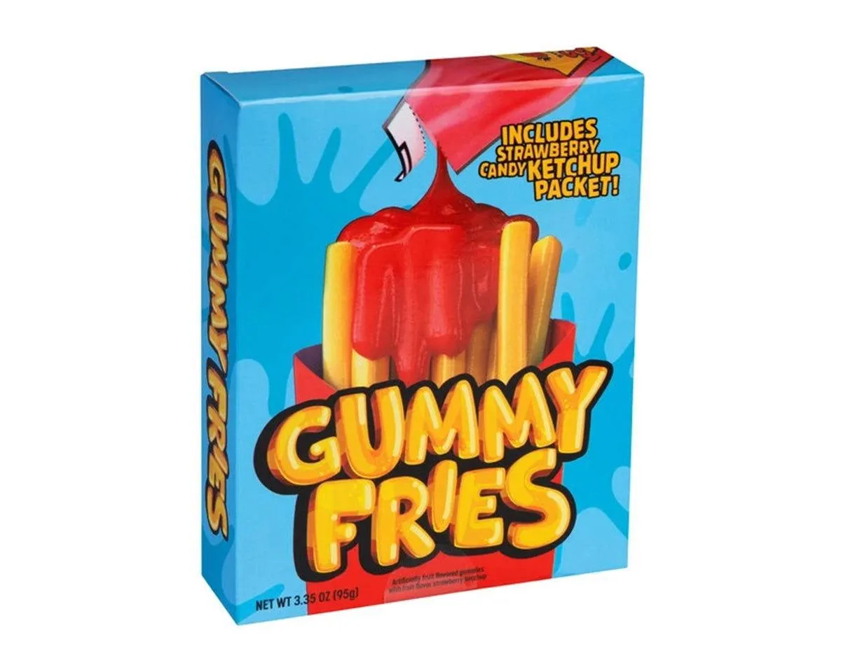 Gummy Fries With Strawberry Candy Ketchup