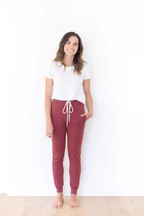 HEATHERED WINE | WOMENS JOGGERS