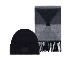 Hey Beanie & Cozy Scarf - Black / Black