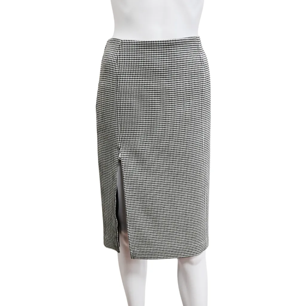 Houndstooth Pencil Skirt
