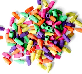 Incredible Value Bulk 120 Pencil Eraser Tops - Neon Pencil Top Erasers - Assorted Colors