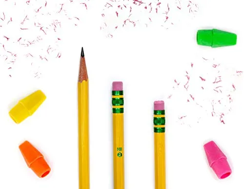 Incredible Value Bulk 120 Pencil Eraser Tops - Neon Pencil Top Erasers - Assorted Colors