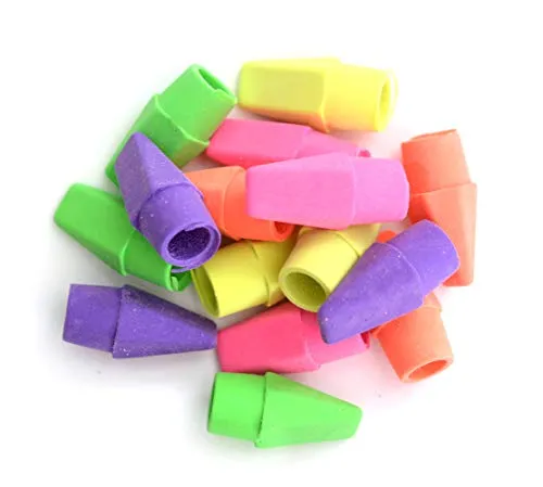 Incredible Value Bulk 120 Pencil Eraser Tops - Neon Pencil Top Erasers - Assorted Colors