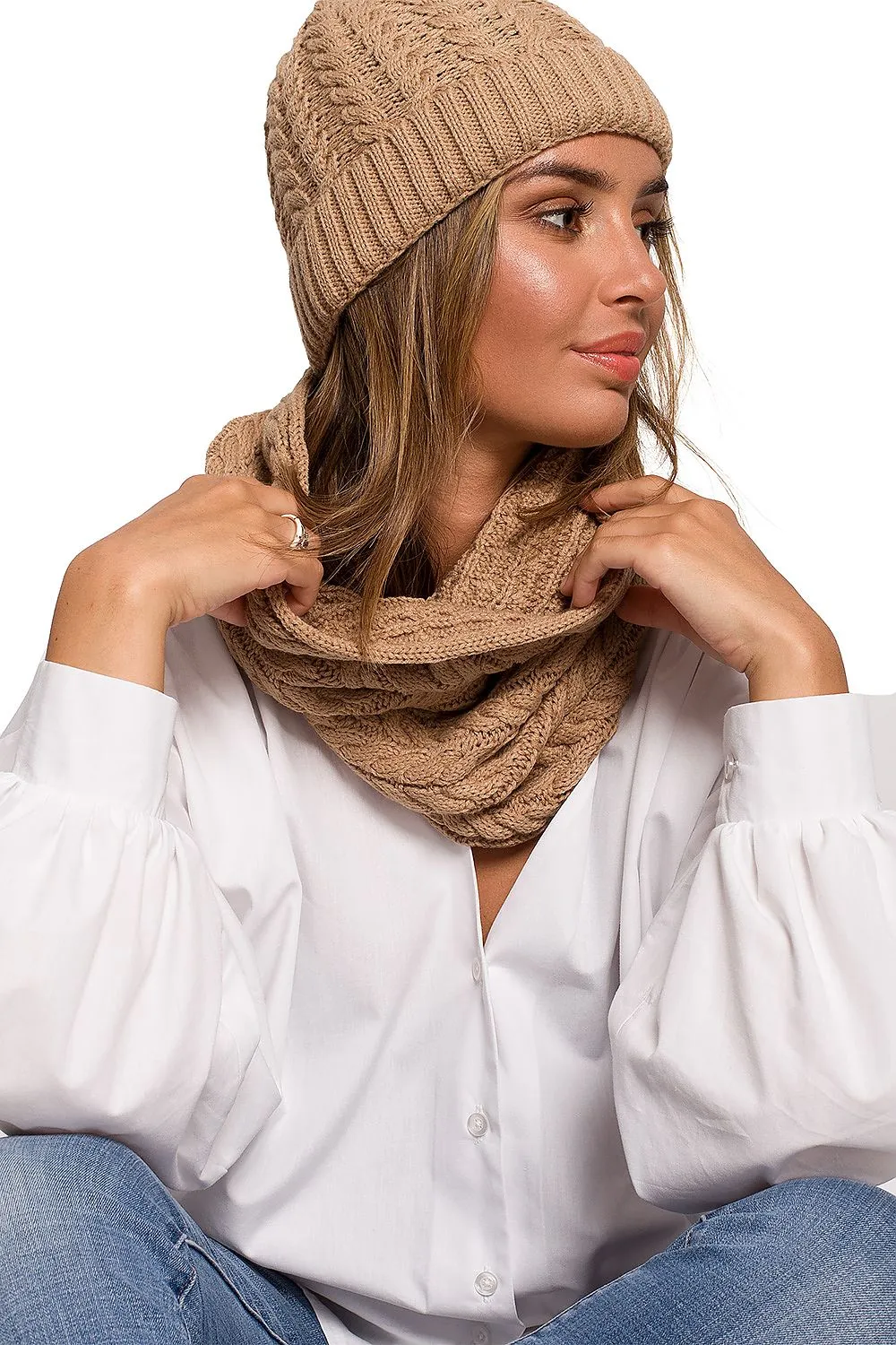 Infinity Thick Plaid Weave Yarn Scarf