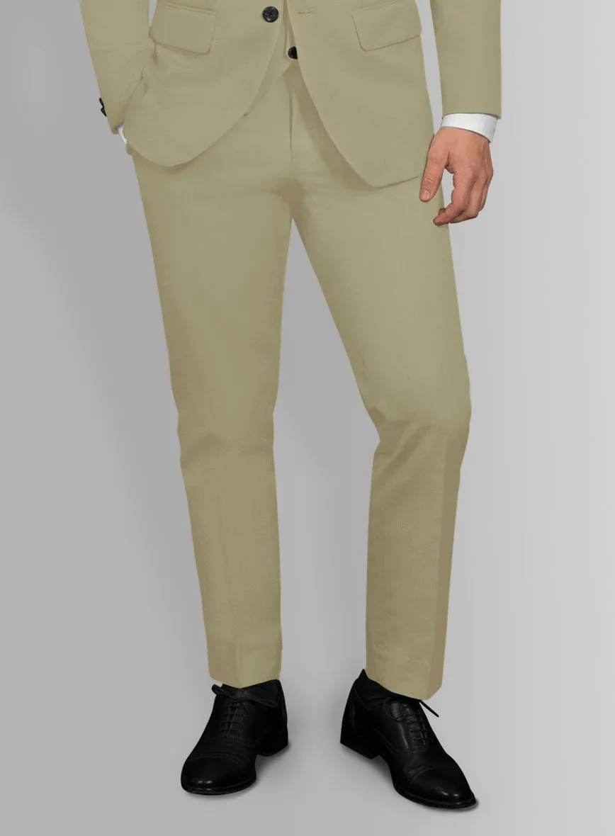 Italian Dark Tan Cotton Stretch Pants