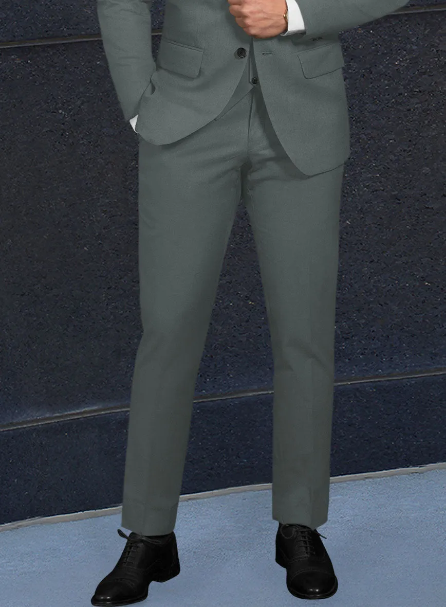 Italian Gray Cotton Stretch Pants