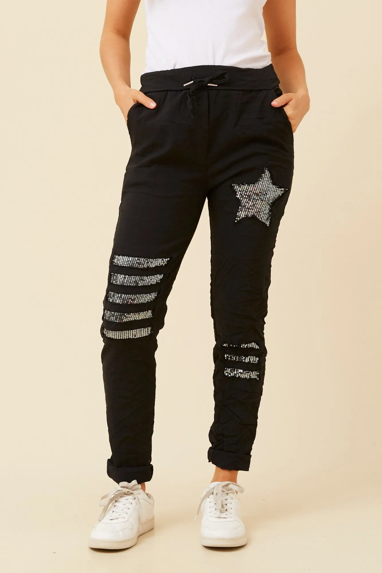 JANJA SEQUIN JOGGER PANTS
