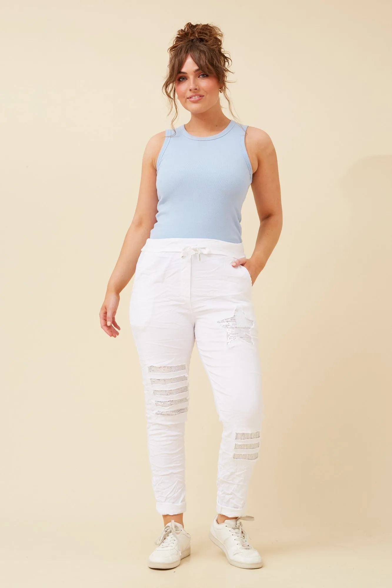 JANJA SEQUIN JOGGER PANTS