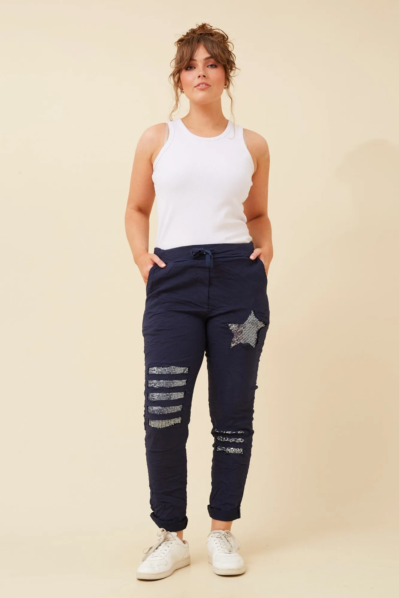 JANJA SEQUIN JOGGER PANTS