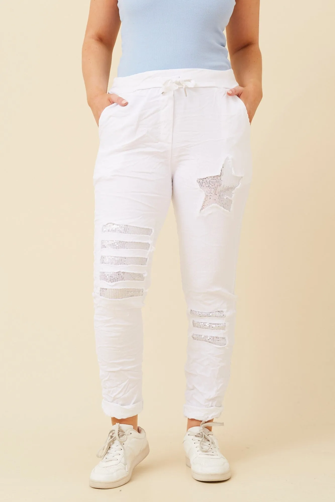 JANJA SEQUIN JOGGER PANTS