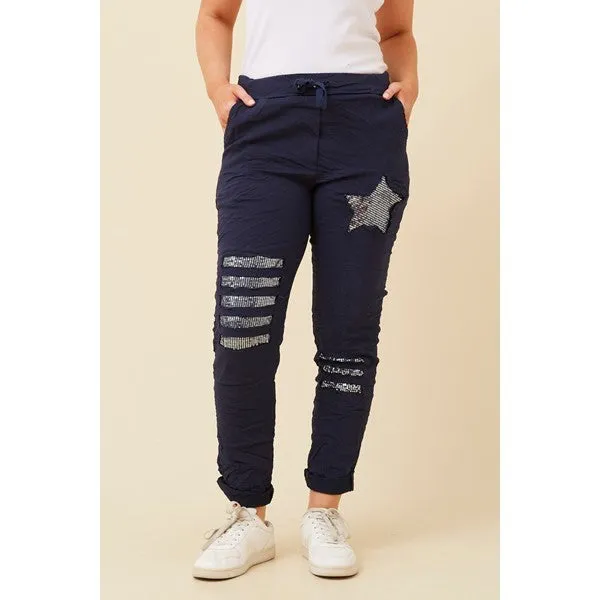 JANJA SEQUIN JOGGER PANTS