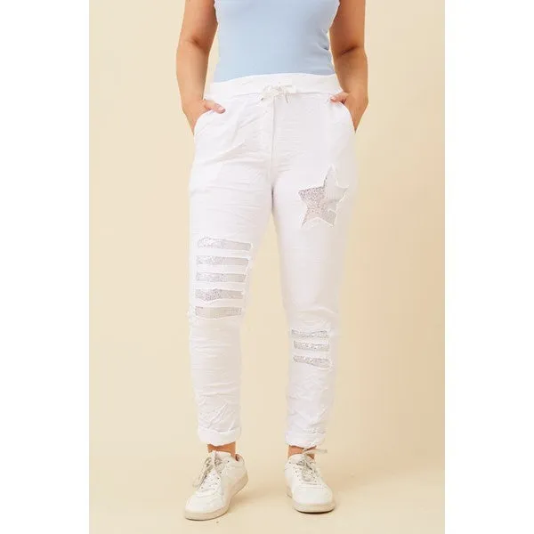 JANJA SEQUIN JOGGER PANTS