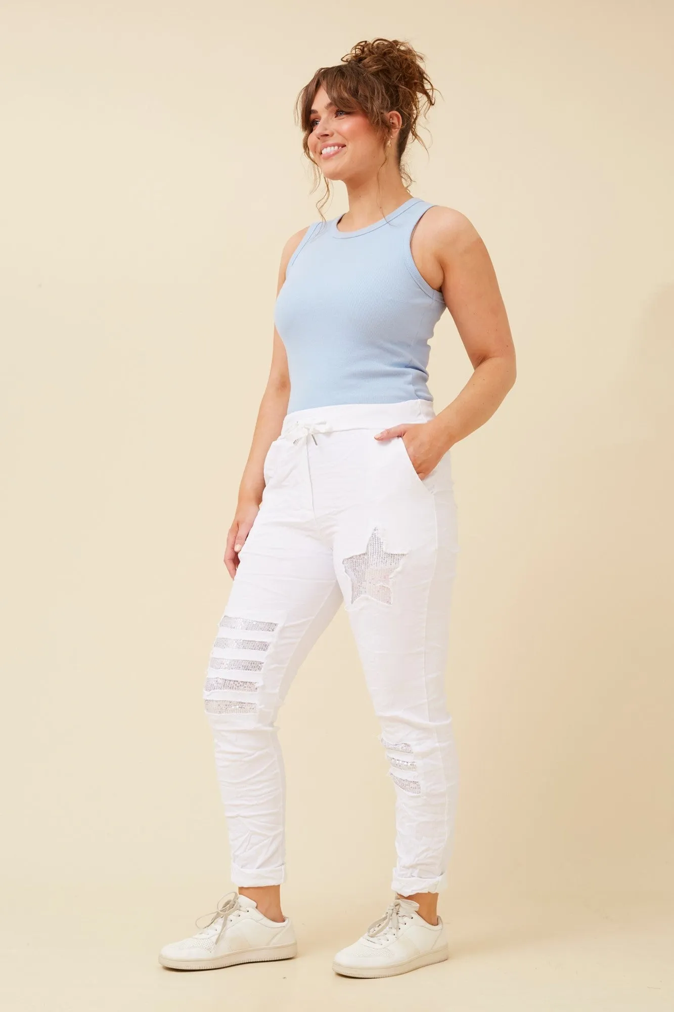 JANJA SEQUIN JOGGER PANTS