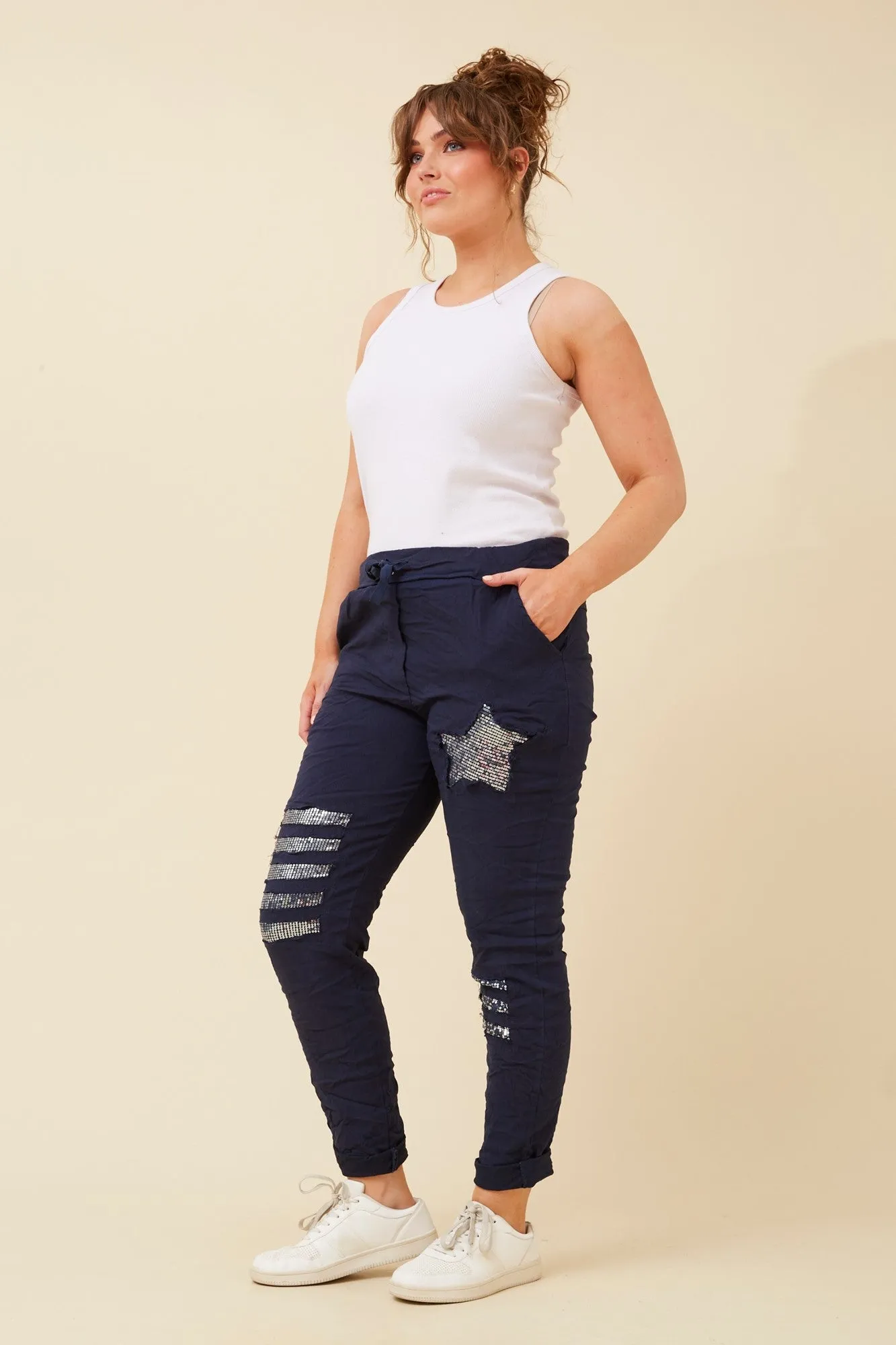 JANJA SEQUIN JOGGER PANTS