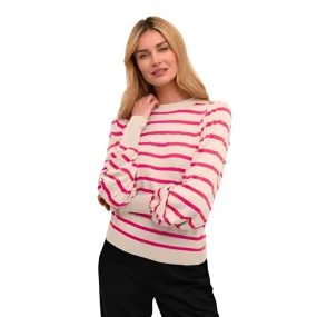 Kaffe Womens Mala Pullover Feather Grey Melange/Red