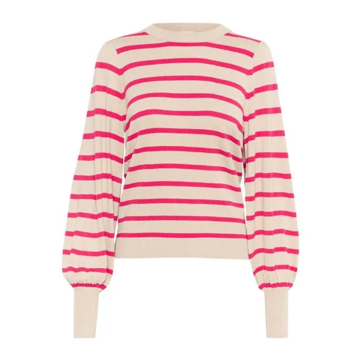 Kaffe Womens Mala Pullover Feather Grey Melange/Red