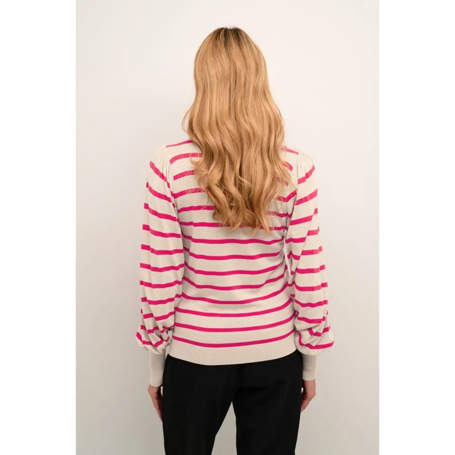 Kaffe Womens Mala Pullover Feather Grey Melange/Red