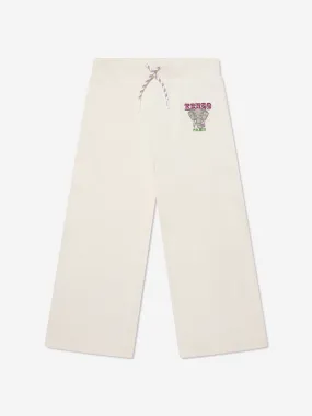 KENZO Girls Embroidered Logo Joggers in Ivory