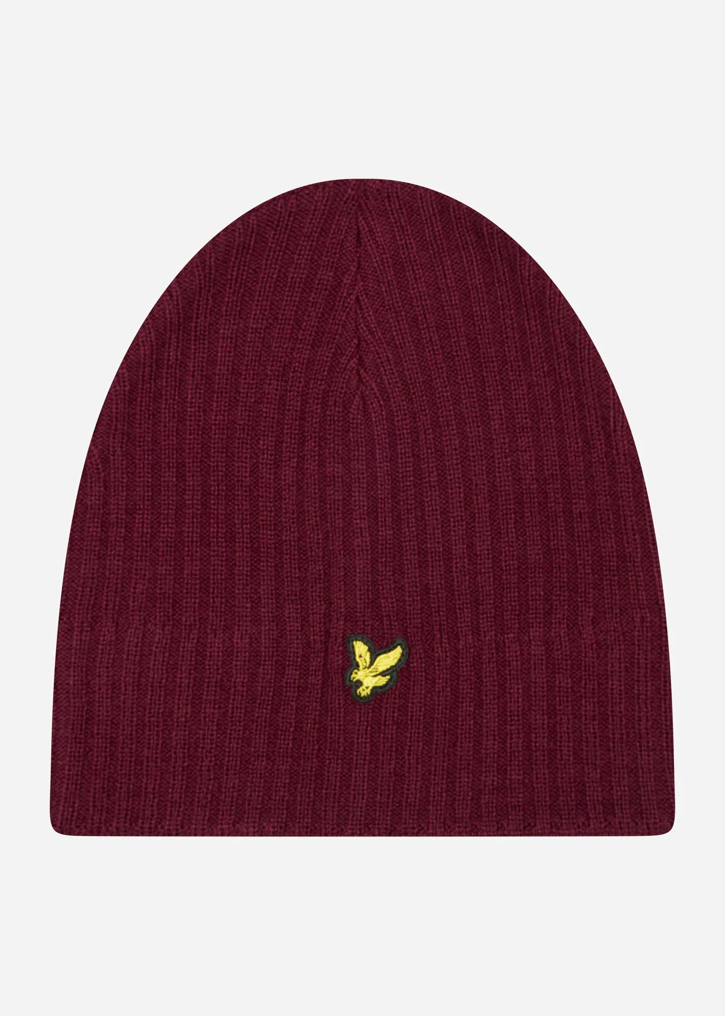 Knitted ribbed beanie - burgundy