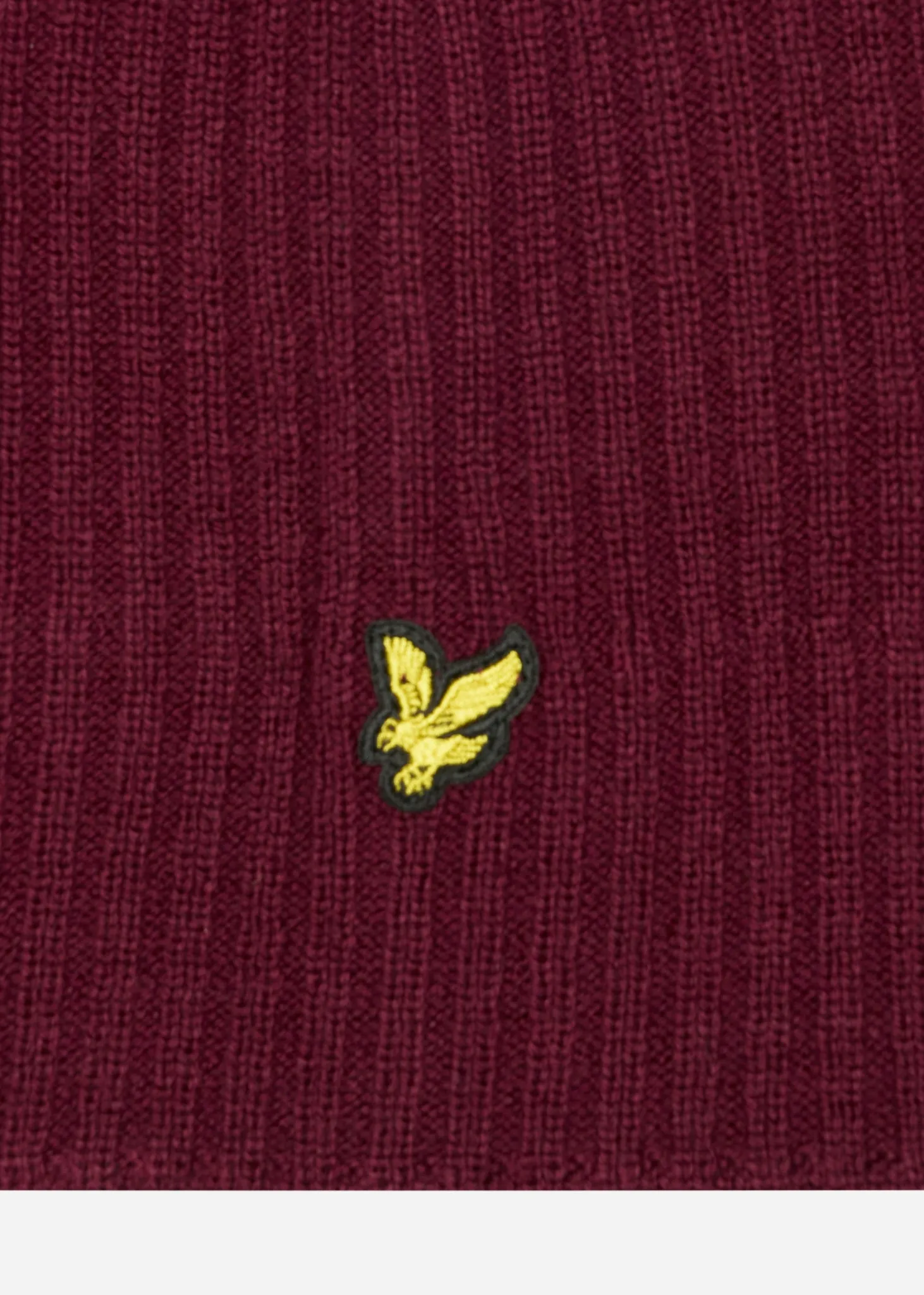 Knitted ribbed beanie - burgundy
