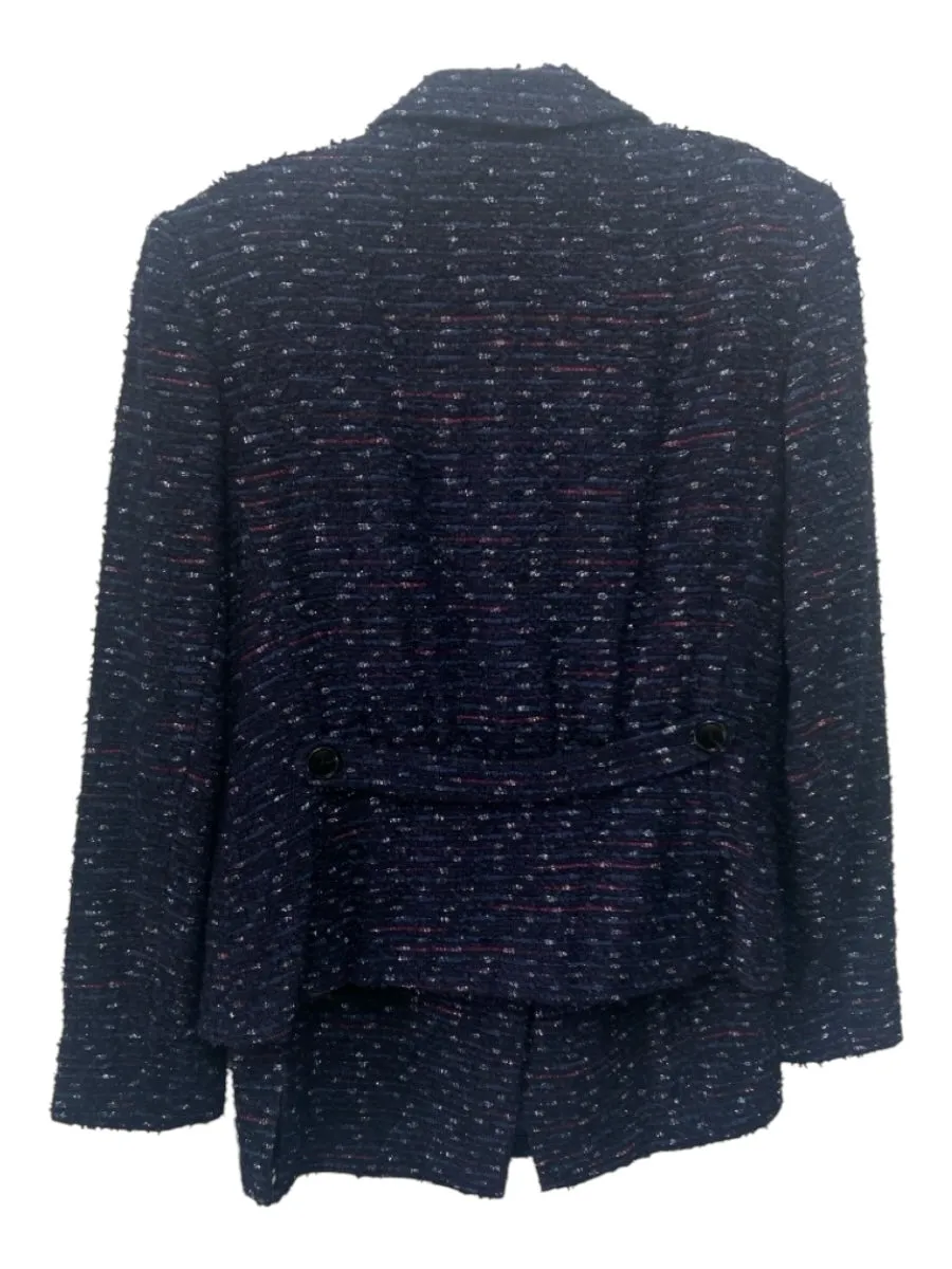 Lafayette 148 Size 6/8 Navy, Red, Silver Nylon Blend Long Sleeve Skirt Set