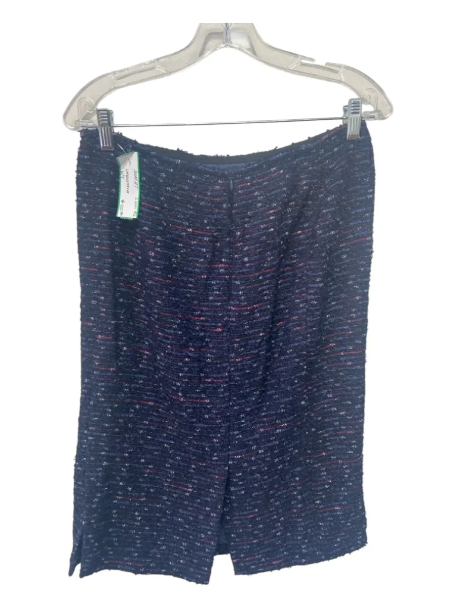 Lafayette 148 Size 6/8 Navy, Red, Silver Nylon Blend Long Sleeve Skirt Set
