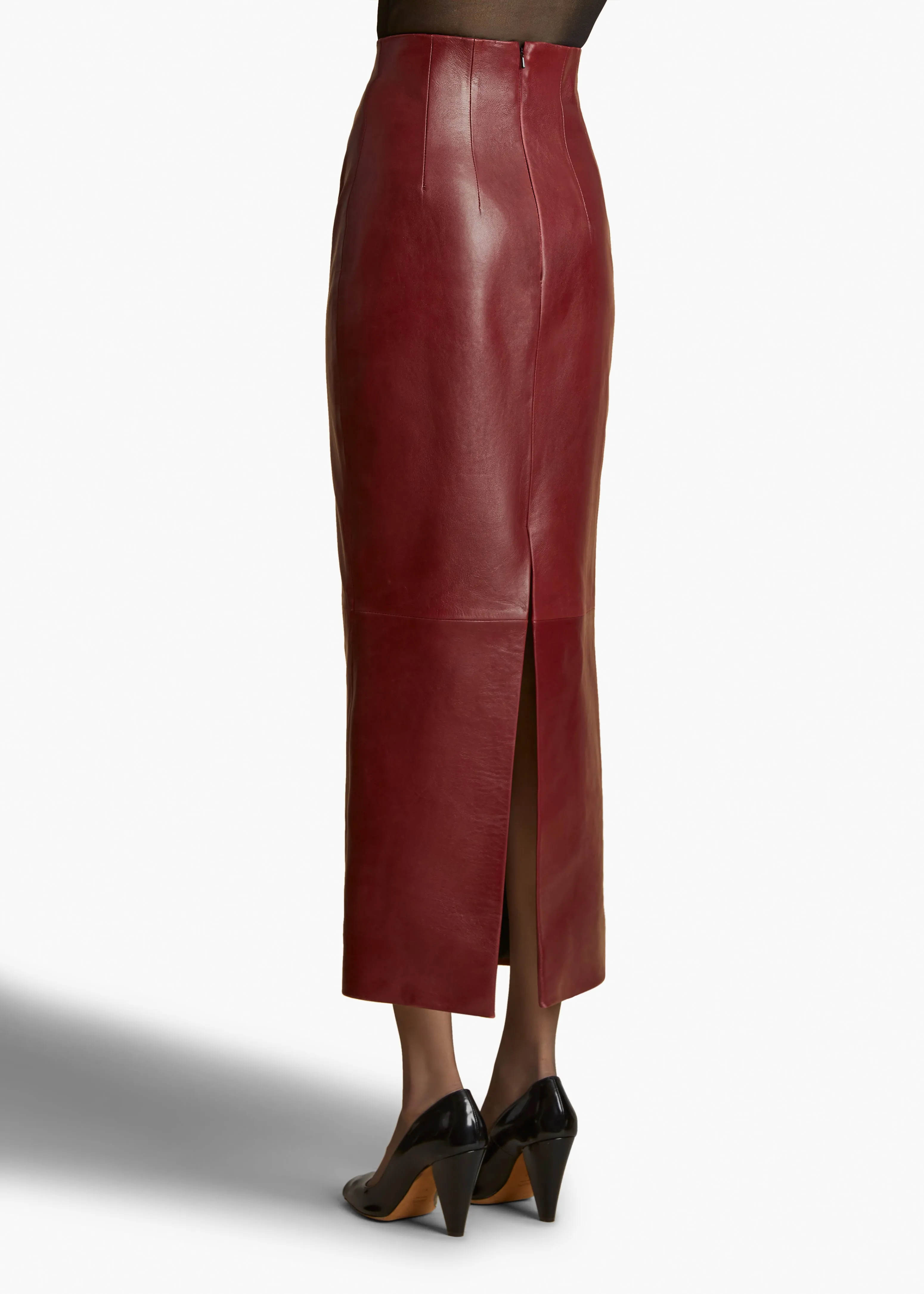 Loxley Skirt in Oxblood Leather