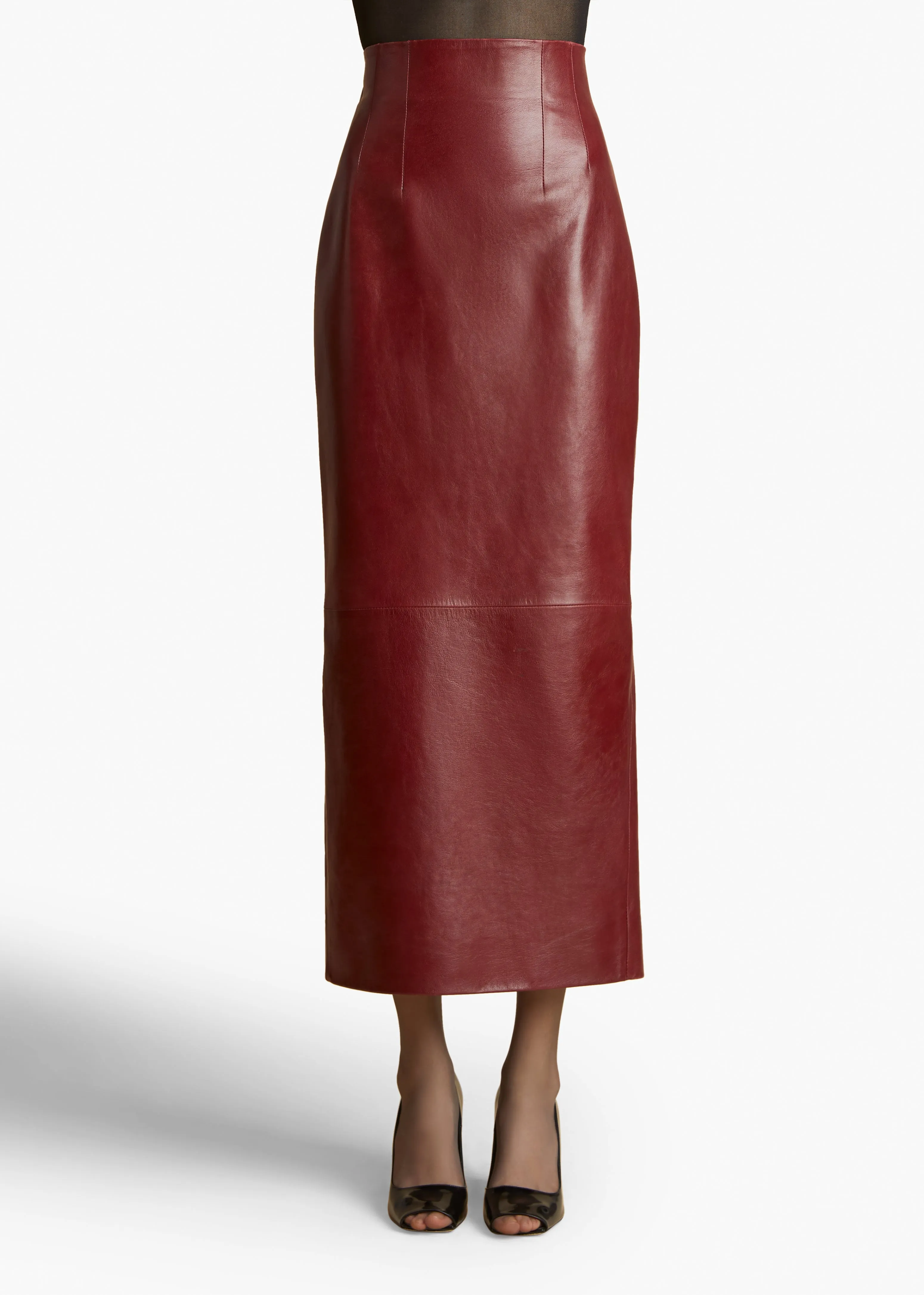 Loxley Skirt in Oxblood Leather