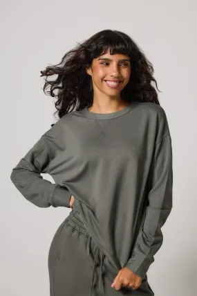 Luxe Lounge Sweatshirt - Slate Green