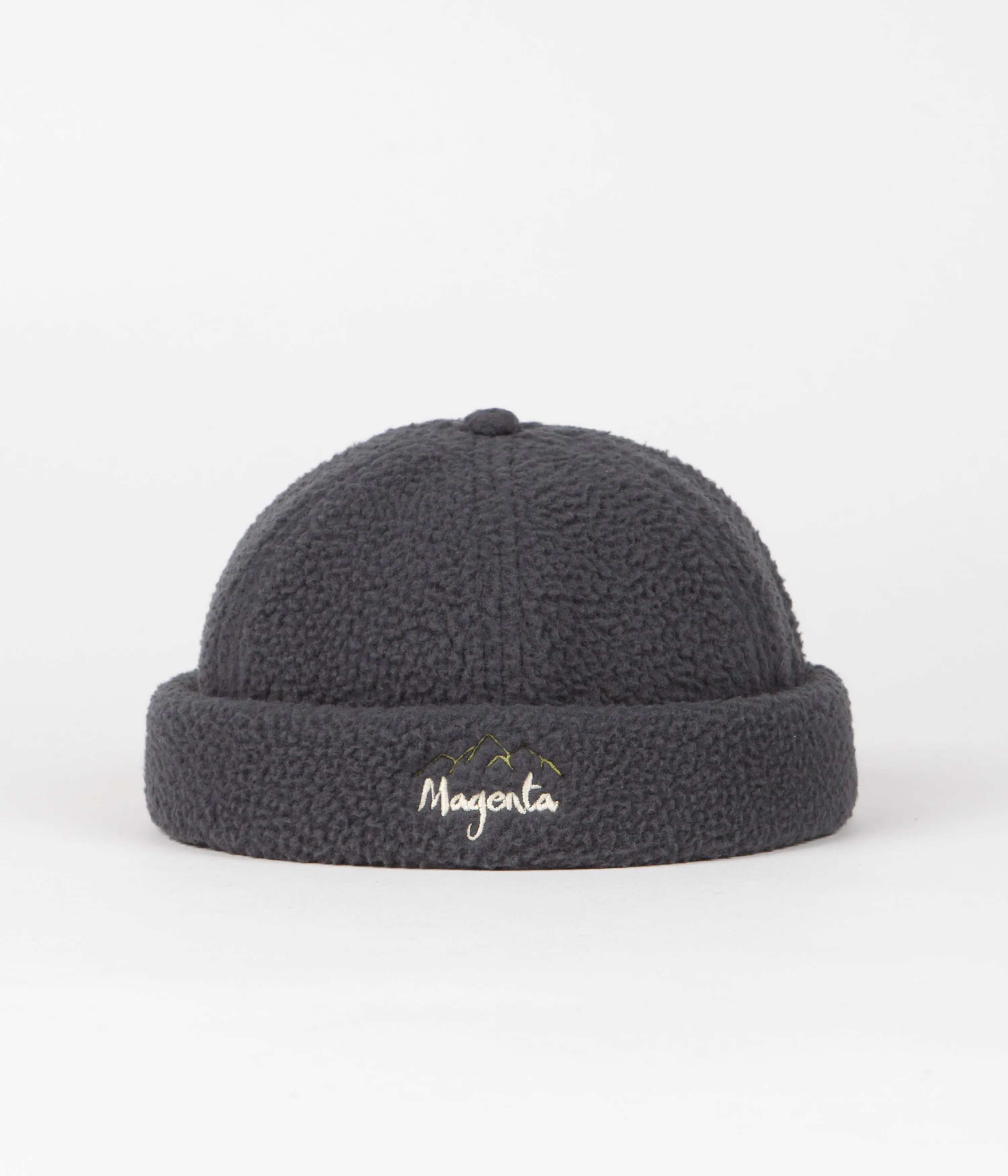 Magenta Sherpa Sailor Beanie - Dark Charcoal