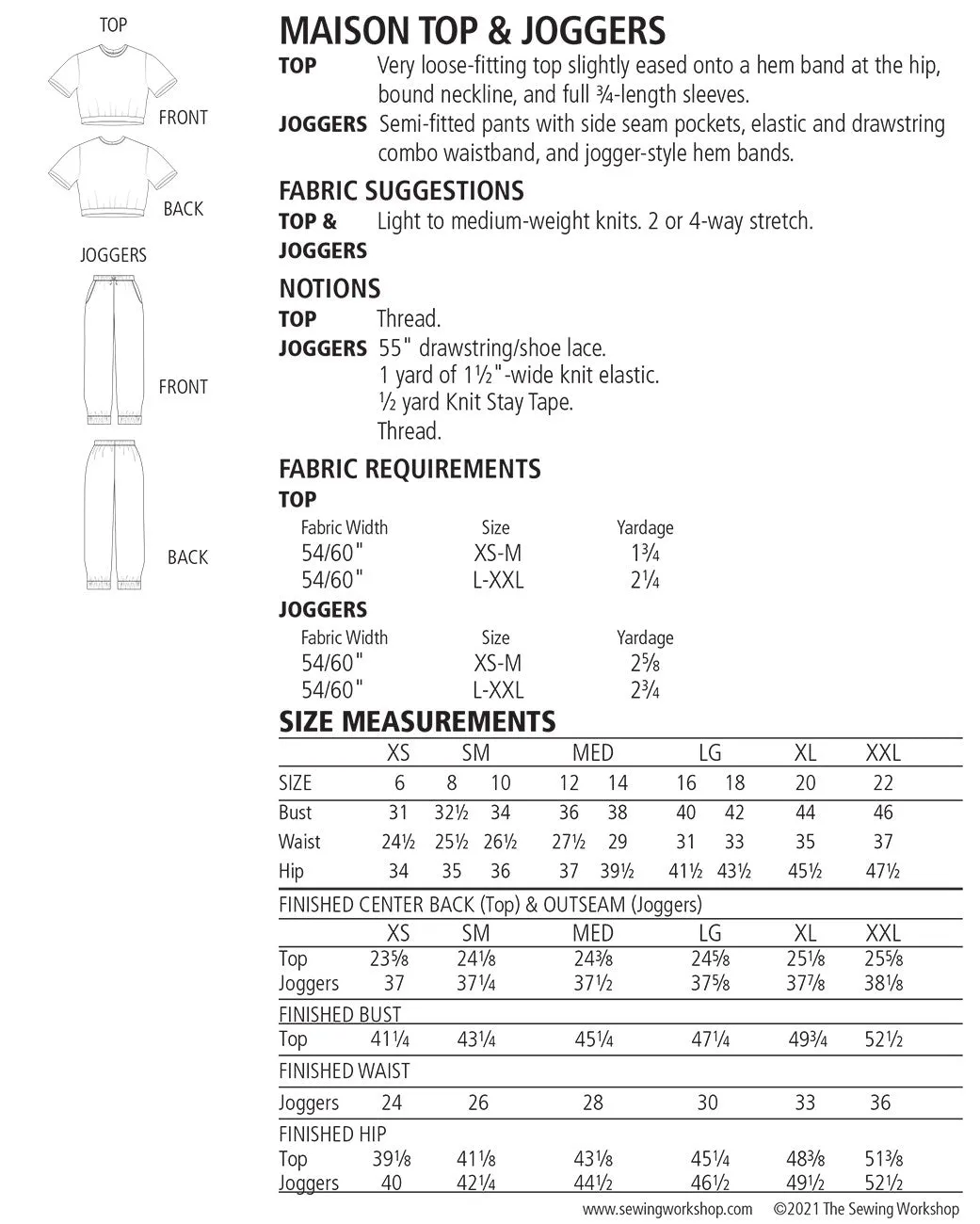 Maison Top & Joggers Pattern