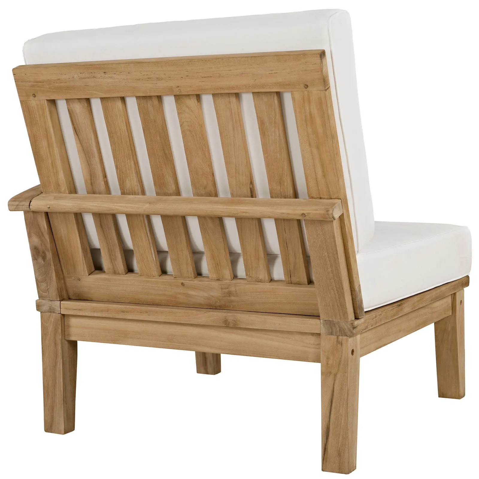 Marina 7 Piece Outdoor Patio Teak Set Natural White EEI-1481-NAT-WHI-SET