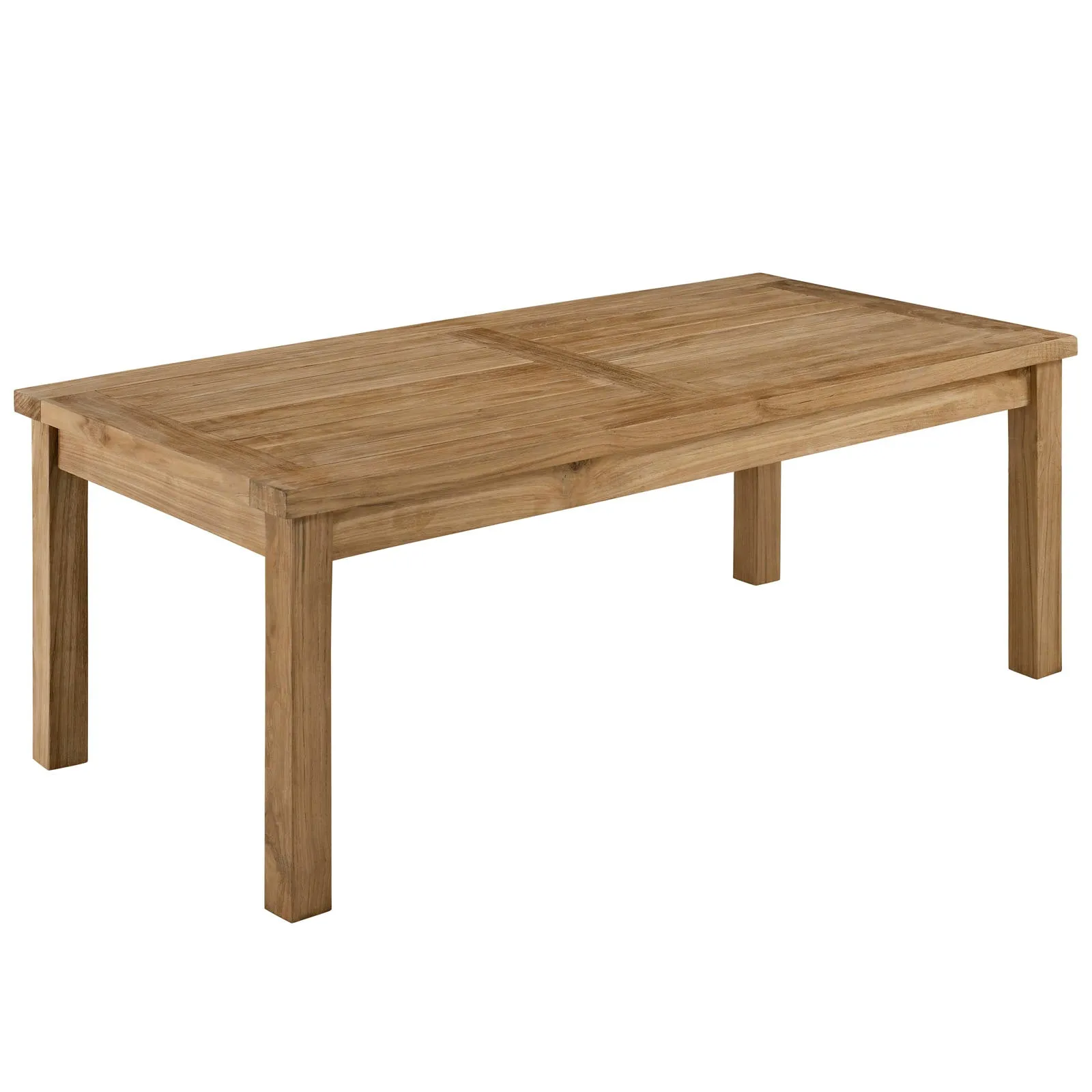 Marina 7 Piece Outdoor Patio Teak Set Natural White EEI-1481-NAT-WHI-SET