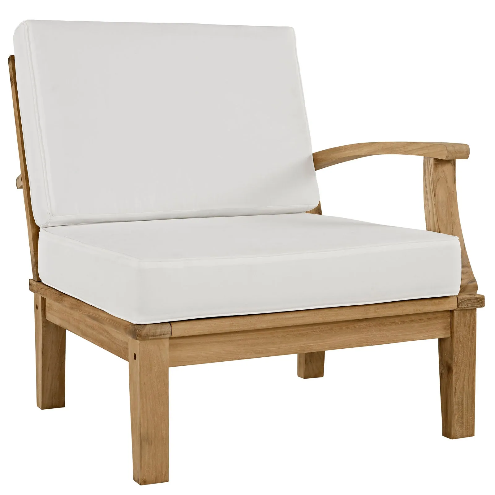 Marina 7 Piece Outdoor Patio Teak Set Natural White EEI-1481-NAT-WHI-SET