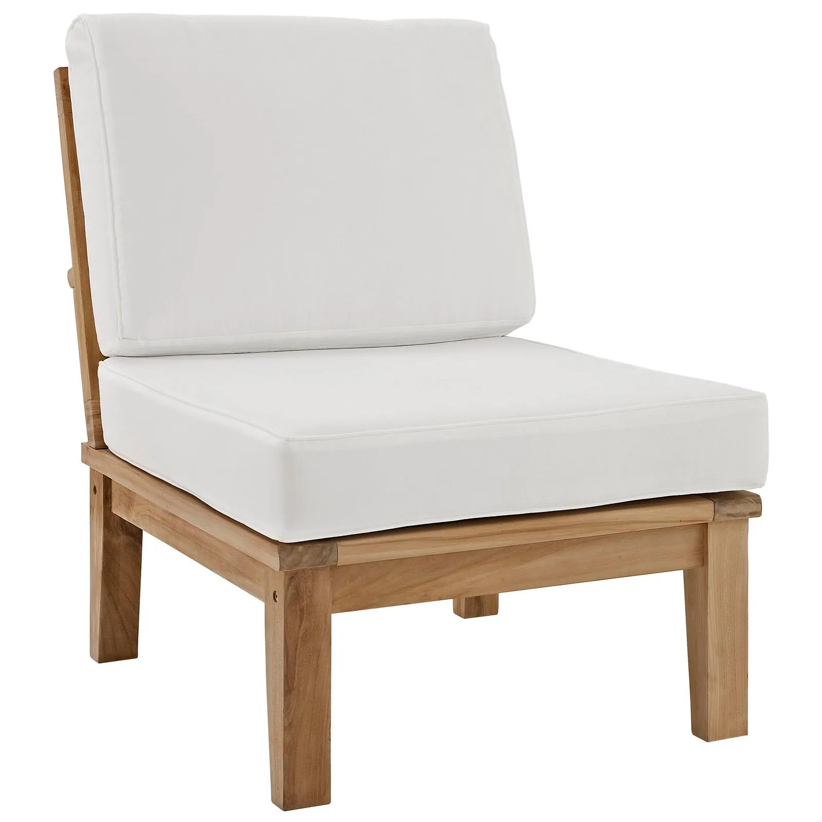 Marina 7 Piece Outdoor Patio Teak Set Natural White EEI-1481-NAT-WHI-SET