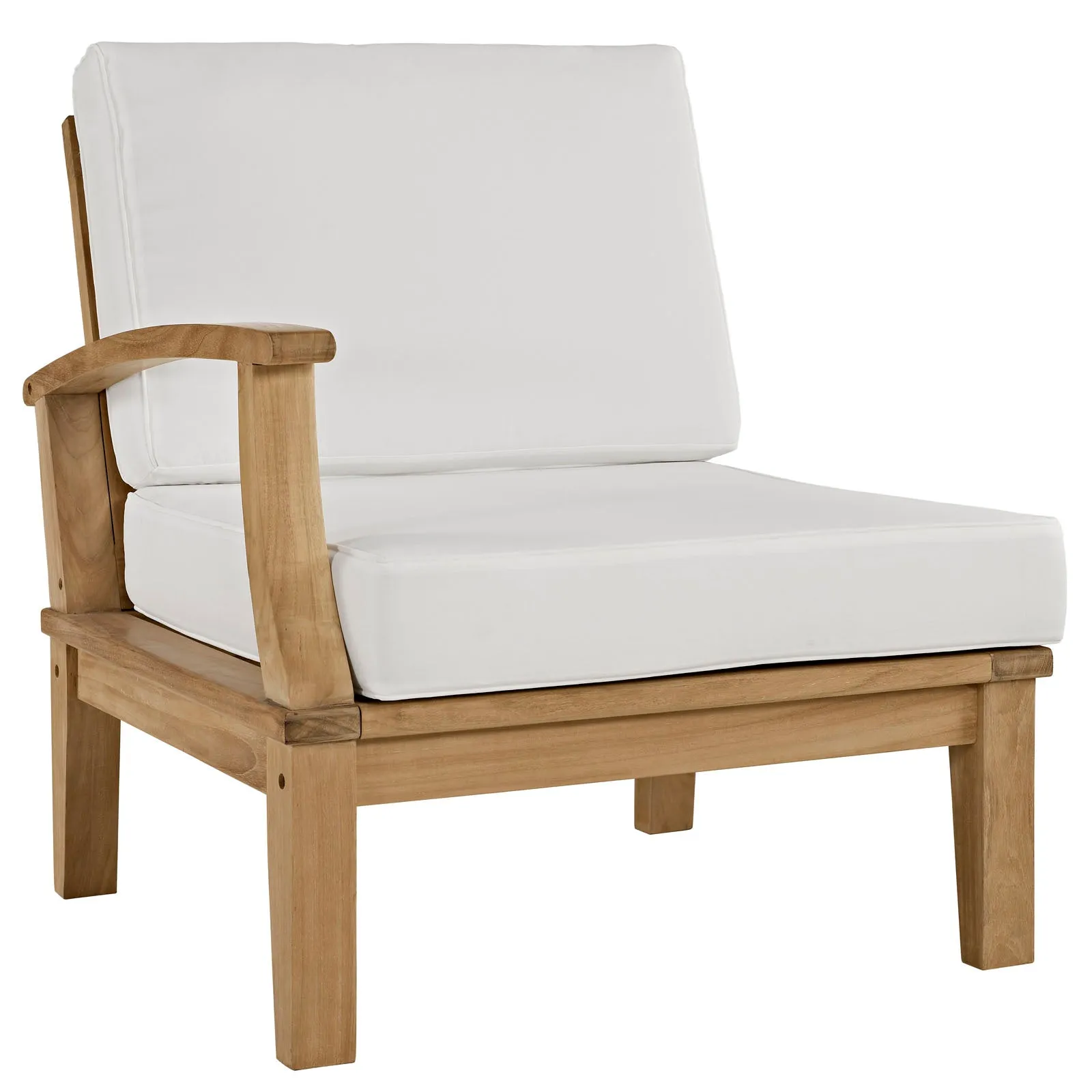 Marina 7 Piece Outdoor Patio Teak Set Natural White EEI-1481-NAT-WHI-SET