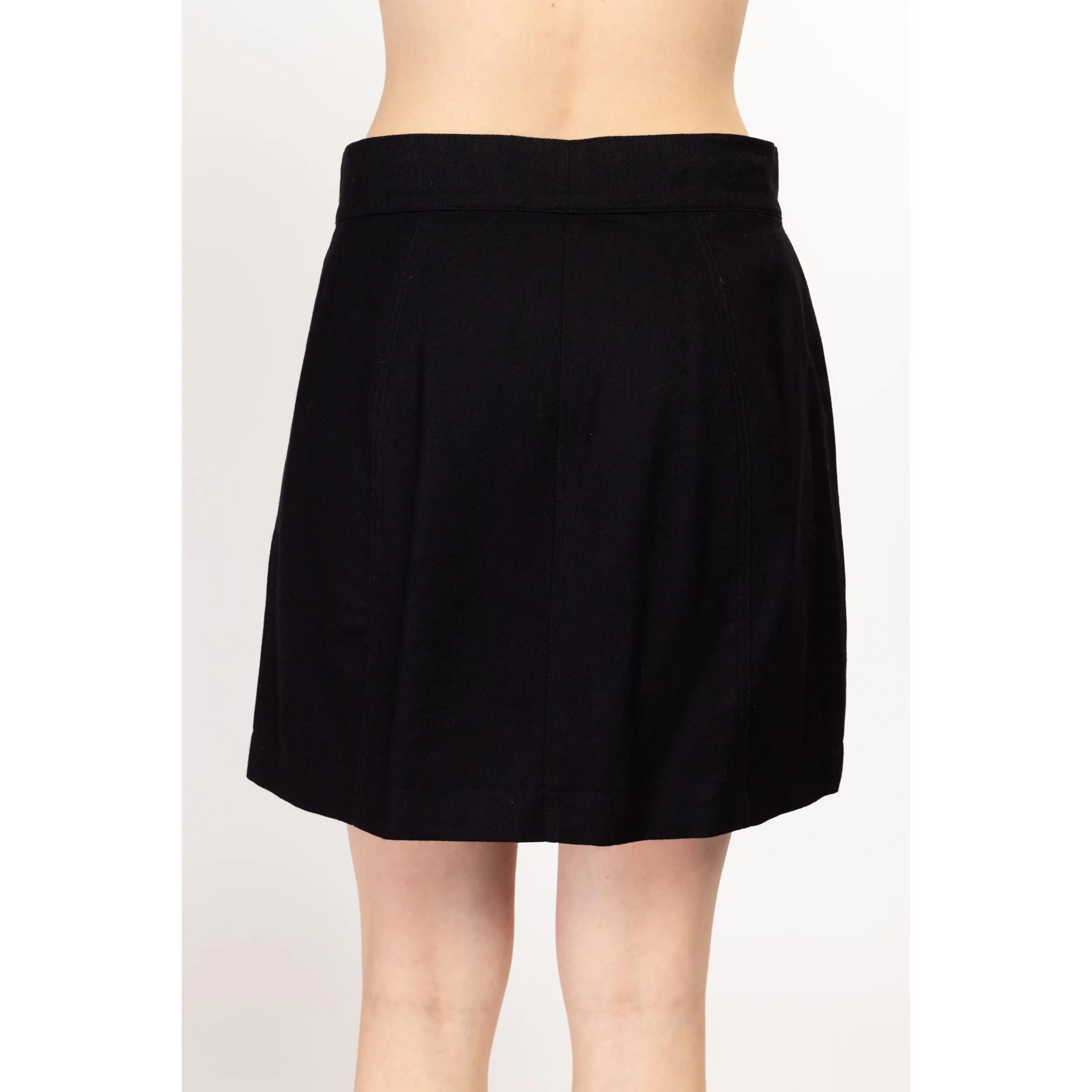 Med-Lrg Y2K Mod Black Wool Mini Skirt
