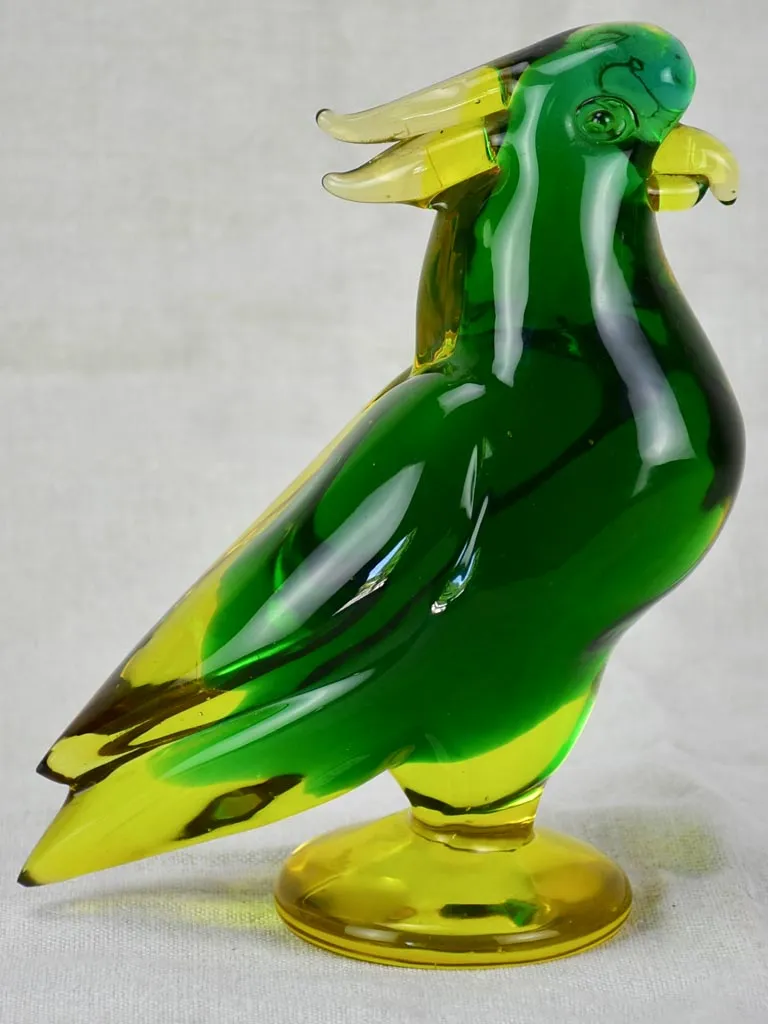 Mid century Murano glass parakeet 8¾"