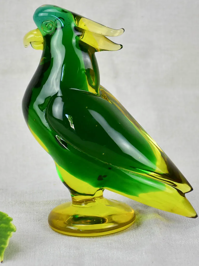 Mid century Murano glass parakeet 8¾"