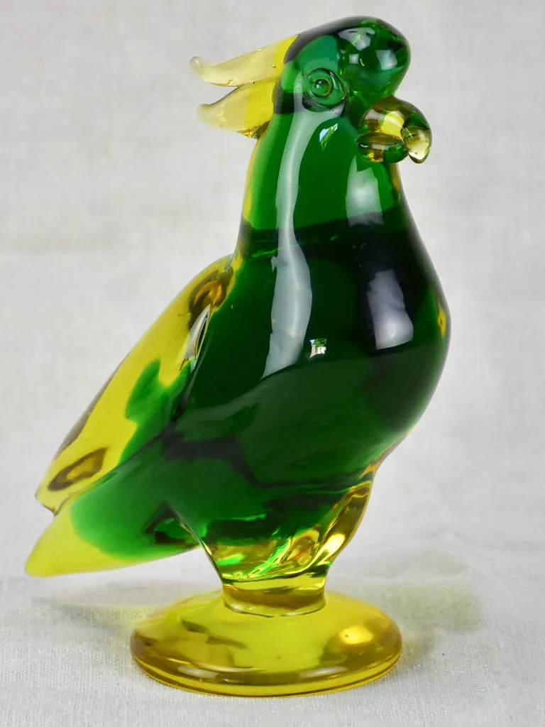 Mid century Murano glass parakeet 8¾"