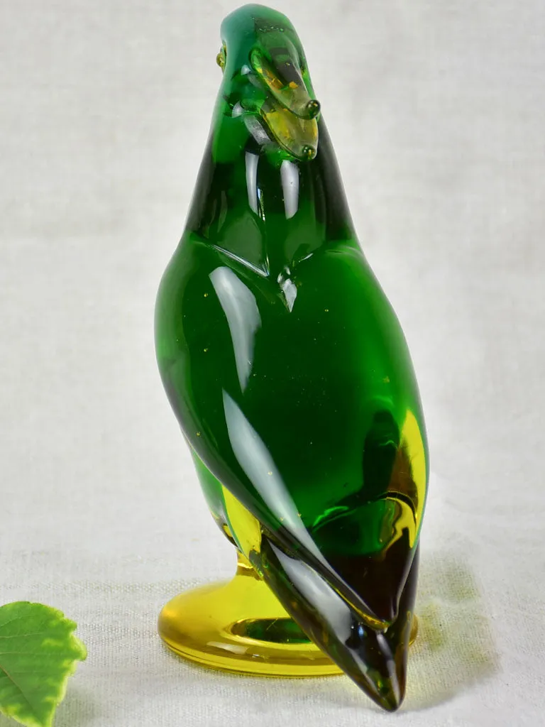 Mid century Murano glass parakeet 8¾"